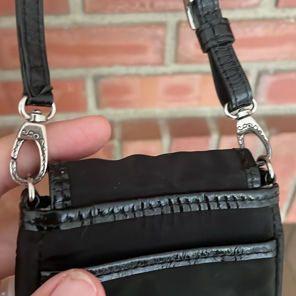 Brighton vintage nylon bag button front sterling silver details - Picture 4 of 10